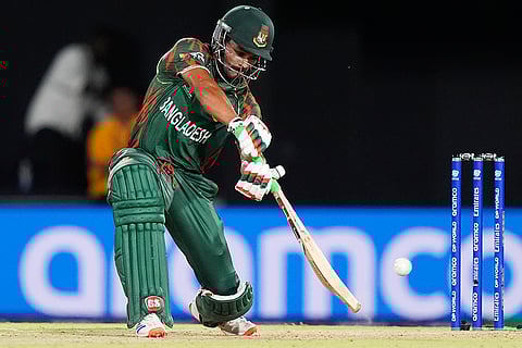 Najmul Hossain Shanto bats against Sri Lanka